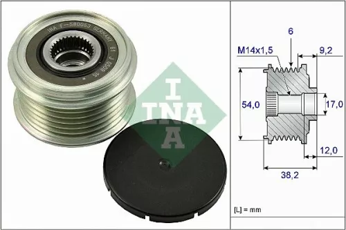 Schaeffler INA Schaeffler INA 535 0263 10 Ina Overrunning Alternator Clutch Pulley For Hyundai Isuzu Jaguar Kia Land Rover Maruti S 