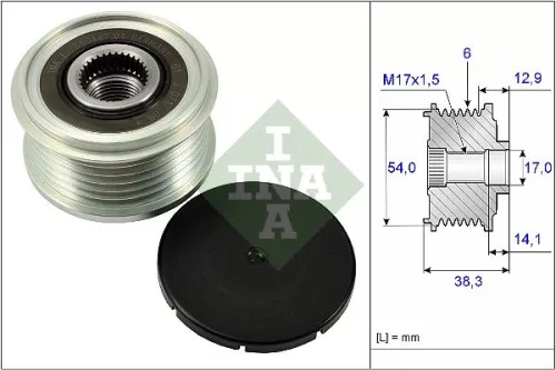 Schaeffler INA Schaeffler INA 535 0264 10 Ina Overrunning Alternator Clutch Pulley For Citroën Ds Fiat Peugeot Toyota 2008 208 301  