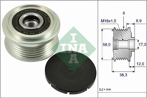 Schaeffler INA Schaeffler INA 535 0266 10 Ina Overrunning Alternator Clutch Pulley For Great Wall Hyundai Toyota C50 Etios I10 Teng 