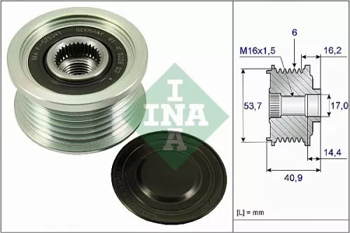 Schaeffler INA Schaeffler INA 535 0270 10 Ina Overrunning Alternator Clutch Pulley For Chevrolet Daewoo Cobalt Gentra 
