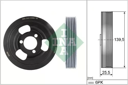 Ina Crankshaft Pulley for Bmw Citroën Ds Mini Opel Peugeot Vauxhall 1 2008 