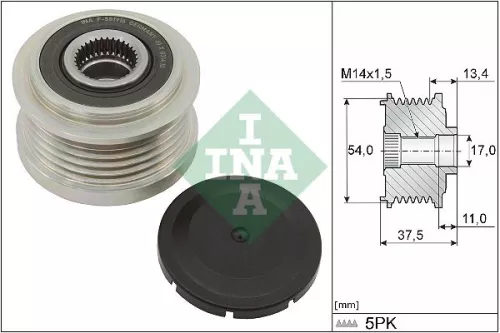 Ina Overrunning Alternator Clutch Pulley For Alfa Romeo Fiat Jeep Opel Vauxhall 500 500 C
