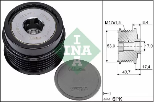Ina Overrunning Alternator Clutch Pulley For Chrysler Dodge Fiat Jeep Lancia 200 Avenger 