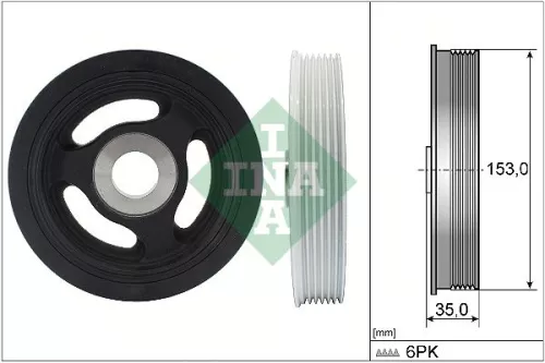 Ina Crankshaft Pulley for Citroën Ds Fiat Ford Mazda Mini Opel Peugeot Suzu