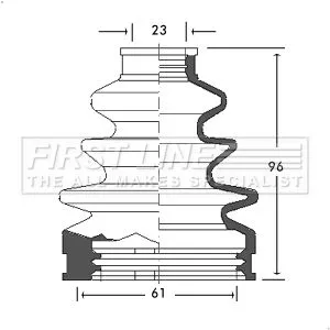 FIRST LINE FIRST LINE FCB2622  FIRST LINE Drive Shaft Cv Boot Kit 