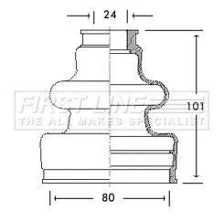 FIRST LINE FIRST LINE FCB2651  FIRST LINE Drive Shaft Cv Boot Kit 