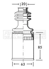 FIRST LINE FIRST LINE FCB2654  FIRST LINE Drive Shaft Cv Boot Kit 