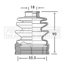 FIRST LINE FIRST LINE FCB2655  FIRST LINE Drive Shaft Cv Boot Kit 