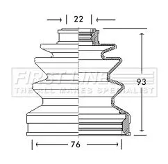FIRST LINE FIRST LINE FCB2662  FIRST LINE Drive Shaft Cv Boot Kit 