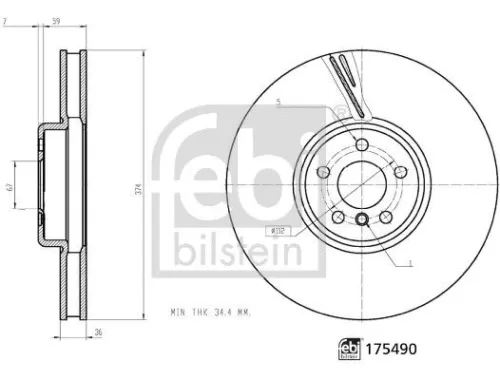 FEBI BILSTEIN FEBI BILSTEIN 175490 Brake Disc 