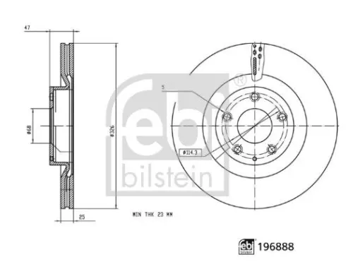FEBI BILSTEIN FEBI BILSTEIN 196888 Brake Disc 