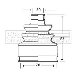 FIRST LINE FIRST LINE FCB2783  FIRST LINE Drive Shaft Cv Boot Kit 