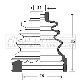FIRST LINE FIRST LINE FCB2784  FIRST LINE Drive Shaft Cv Boot Kit 