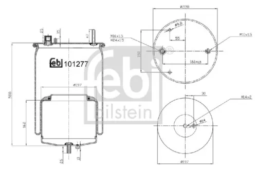 FEBI BILSTEIN FEBI BILSTEIN 101277 Febi Rear Air Bag Suspension Spring For Volvo Fh Ii Fh Iii Fm Ii Fm Iii Fmx 