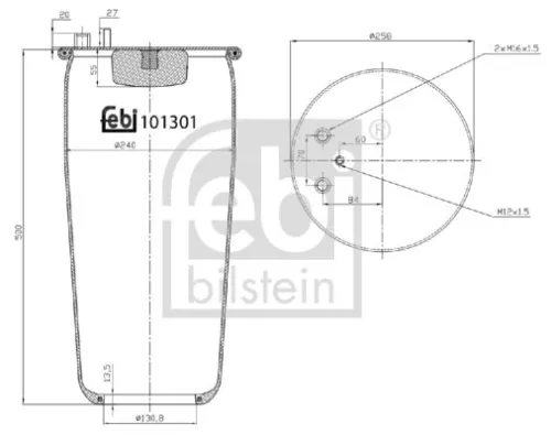 FEBI BILSTEIN FEBI BILSTEIN 101301 Febi Rear Air Bag Suspension Spring For Man Foc Tga Tgm Tgs Tgx 