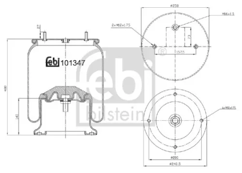 FEBI BILSTEIN FEBI BILSTEIN 101347 Febi Front Left Front Right Air Bag Suspension Spring For Daf Cf 85 Xf 105  