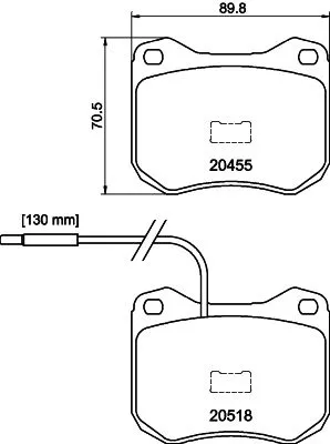 1x MINTEX MDB1108 Brake Pad Set