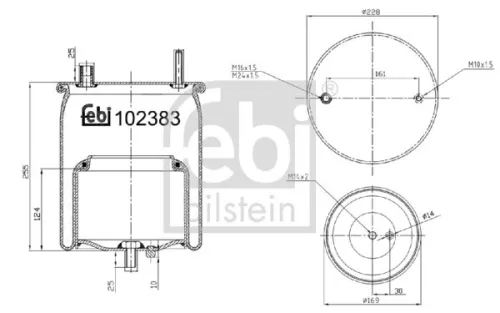 FEBI BILSTEIN FEBI BILSTEIN 102383 Febi Rear Air Bag Suspension Spring For Volvo Fh Ii Fm Ii Fmx Ii Fmx Iii 