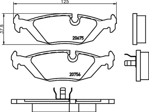 1x MINTEX MDB1239 Brake Pad Set