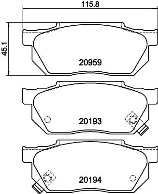 1x MINTEX MDB1243 Brake Pad Set