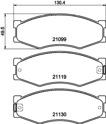 1x MINTEX MDB1280 Brake Pad Set