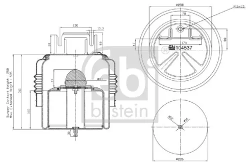 FEBI BILSTEIN FEBI BILSTEIN 104537 Febi Front Air Bag Suspension Spring For Volvo Fh Fh Ii Fh Iii Fh16 Fh16 Ii 