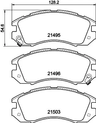 1x MINTEX MDB1496 Brake Pad Set