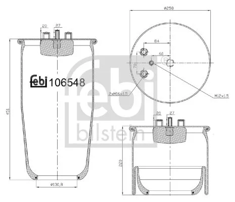 FEBI BILSTEIN FEBI BILSTEIN 106548 Febi Rear Air Bag Suspension Spring For Man Hocl Lion S Intercity Lion´s Ci 
