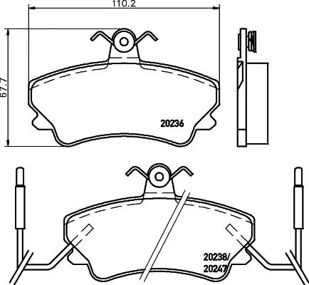 1x MINTEX MDB1631 Brake Pad Set