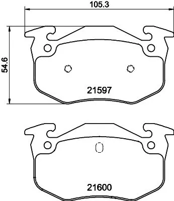 1x MINTEX MDB1677 Brake Pad Set