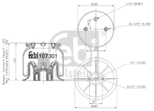 FEBI BILSTEIN FEBI BILSTEIN 107301 Febi Rear Air Bag Suspension Spring For Iveco Daily 