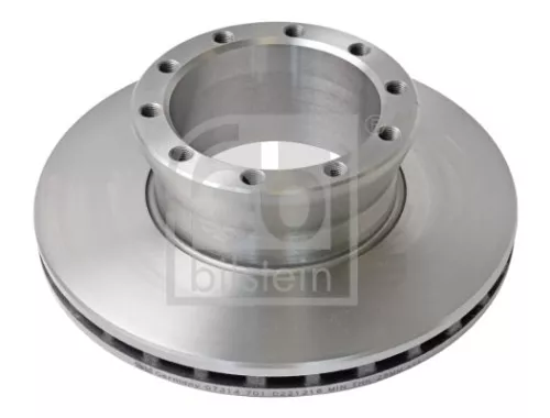 2x Febi Front Internally Vented Brake Disc For Man Foc L2000