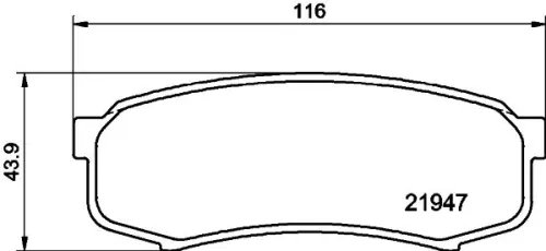 1x MINTEX MDB1696 Brake Pad Set