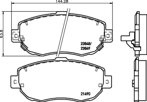 1x MINTEX MDB1708 Brake Pad Set