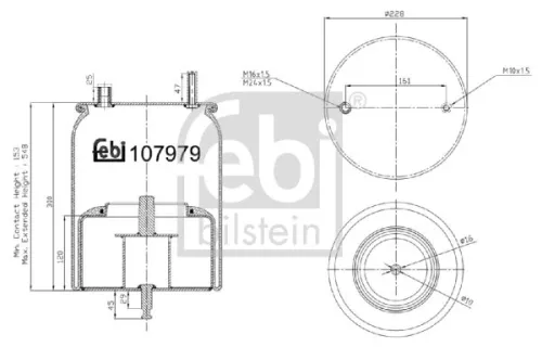 FEBI BILSTEIN FEBI BILSTEIN 107979 Febi Non-steered Leading Axle Air Bag Suspension Spring For Volvo Fh Fh Ii  