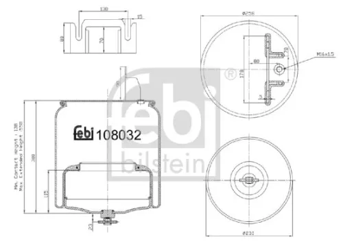 FEBI BILSTEIN FEBI BILSTEIN 108032 Febi Front Left Front Right Air Bag Suspension Spring For Volvo Fh Fh Ii Fh 
