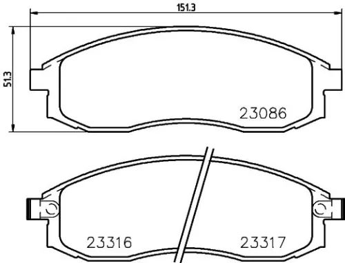 1x MINTEX MDB1749 Brake Pad Set