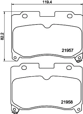 1x MINTEX MDB1838 Brake Pad Set