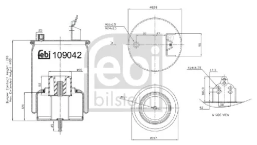 FEBI BILSTEIN FEBI BILSTEIN 109042 Febi Steered Leading Axle Air Bag Suspension Spring For Volvo Fh Fh Ii Fm 