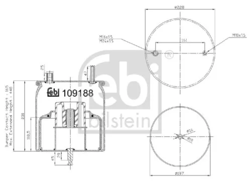 FEBI BILSTEIN FEBI BILSTEIN 109188 Febi Non-steered Leading Axle Air Bag Suspension Spring For Renault Trucks  
