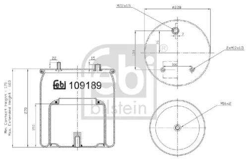 FEBI BILSTEIN FEBI BILSTEIN 109189 Febi Rear Left Or Right Air Bag Suspension Spring For Daf Cf Xf 