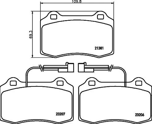 1x MINTEX MDB1877 Brake Pad Set