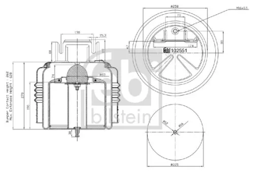 FEBI BILSTEIN FEBI BILSTEIN 102551 Febi Front Air Bag Suspension Spring For Volvo Fh Ii Fh Iii Fh16 Fh16 Ii Fh 
