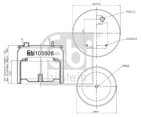FEBI BILSTEIN FEBI BILSTEIN 105928 Febi Rear Air Bag Suspension Spring For Daf Cf Cf 65 Cf 75 Cf 85 Lf 45 Lf 5 