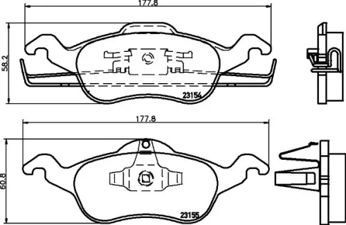 1x MINTEX MDB1958 Brake Pad Set