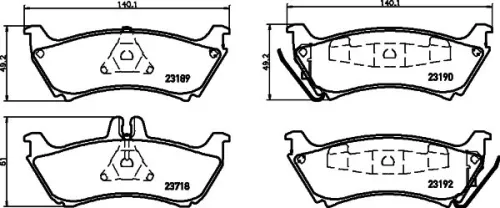 1x MINTEX MDB2091 Brake Pad Set