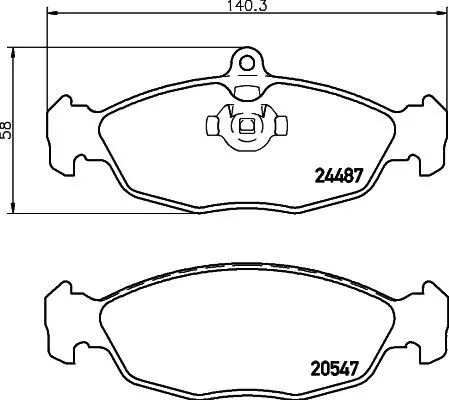 1x MINTEX MDB2243 Brake Pad Set