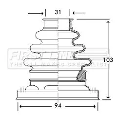 FIRST LINE FIRST LINE FCB2792  FIRST LINE Drive Shaft Cv Boot Kit 