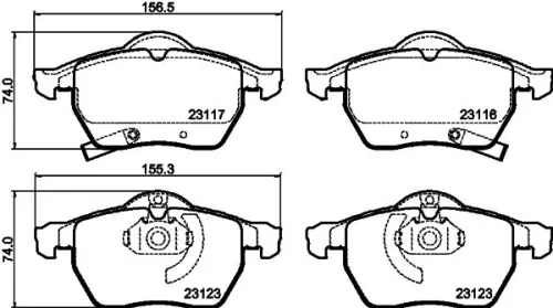 1x MINTEX MDB2317 Brake Pad Set
