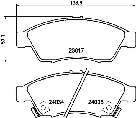 MINTEX MINTEX MDB2326 1x MINTEX MDB2326 Brake Pad Set 